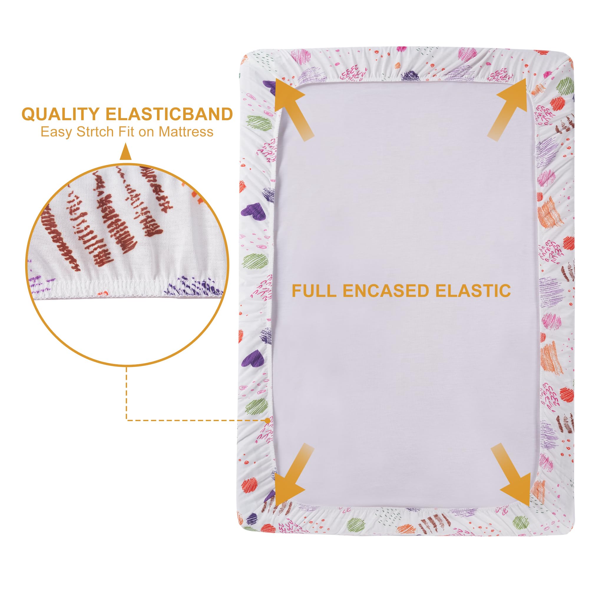 TILLYOU pack-n-play sheets 38x24 cover for snug mini crib fit.