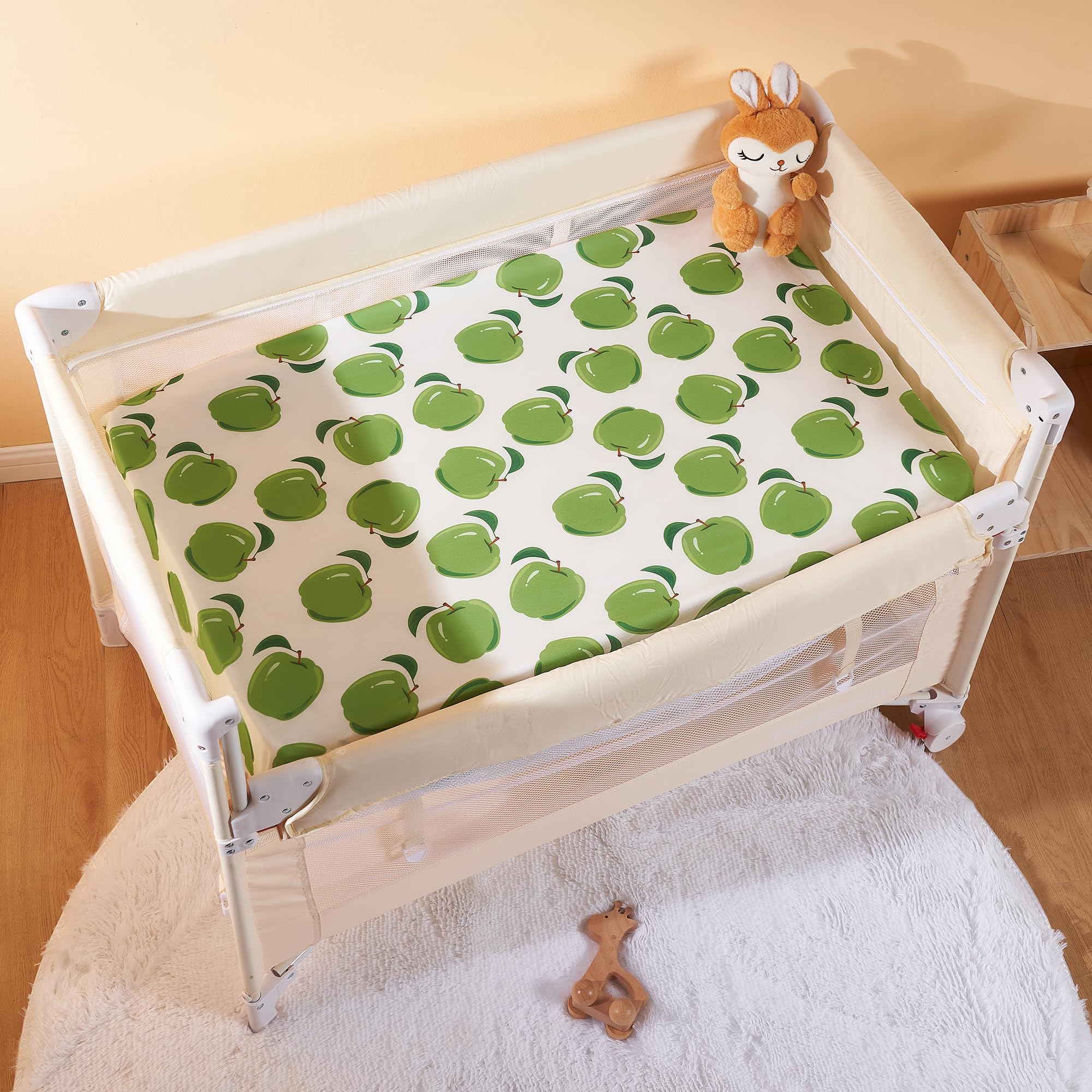 TILLYOU pack n play sheets 38x24 offer a snug edge-fit for stability.
