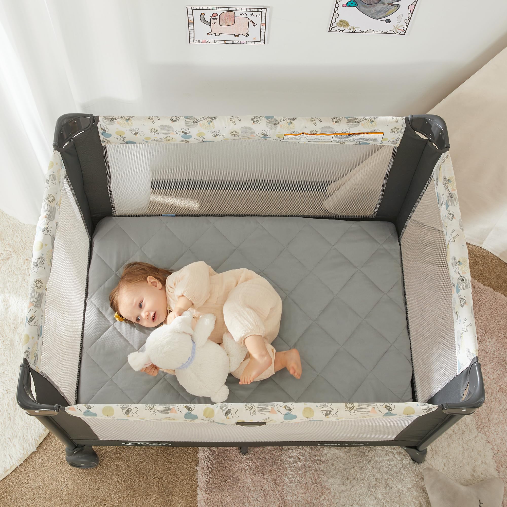 TILLYOU thick padding provides cushioning during playtime and diaper changes.