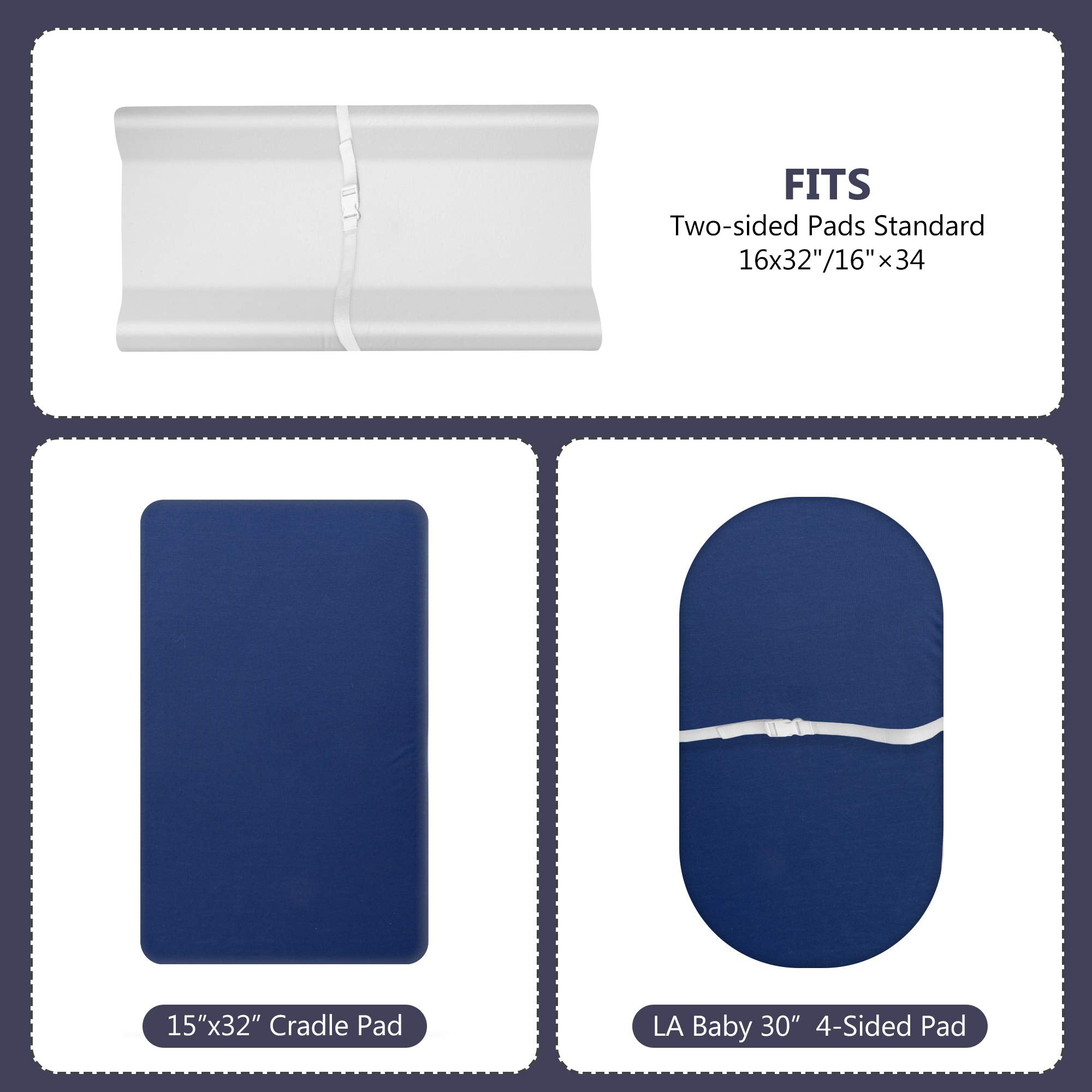 TILLYOU 32x16 contoured fit keeps pad in place during changes.
