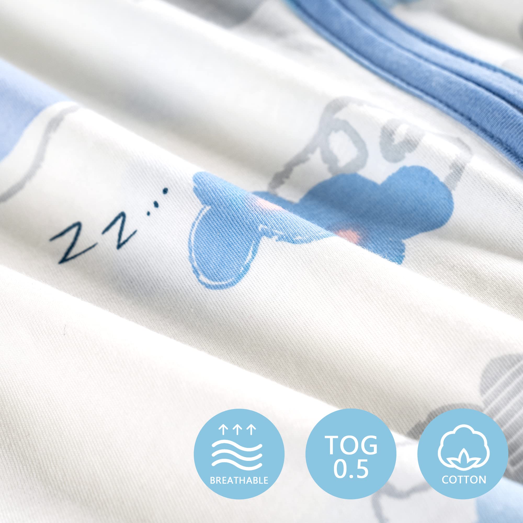 TILLYOU 0.5 TOG sleep sack ideal for warm nights.