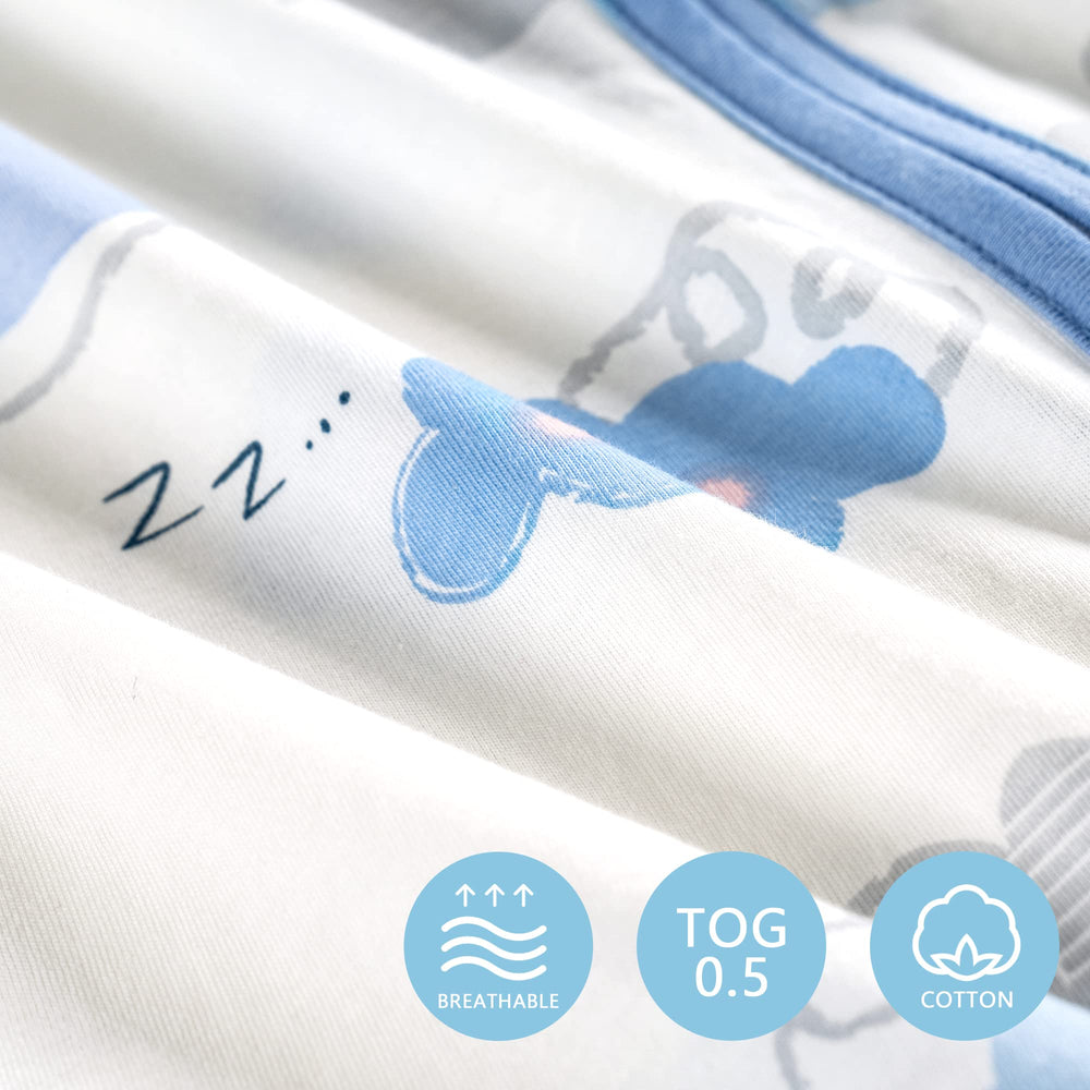 TILLYOU 0.5 TOG sleep sack ideal for warm nights.