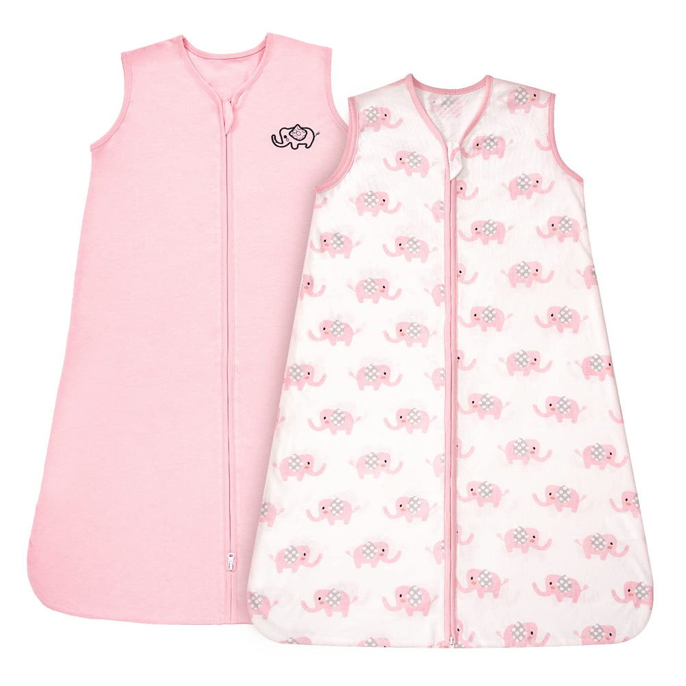 TILLYOU sleep sack in pink elephant for 18-24 months offers breathable comfort