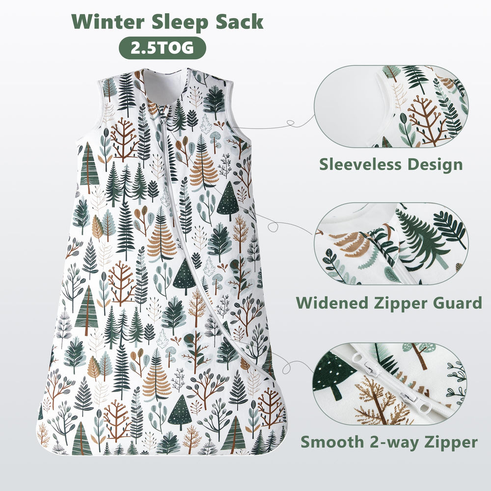 TILLYOU sleep sack with 2-way zip enables quick diaper changes at night.