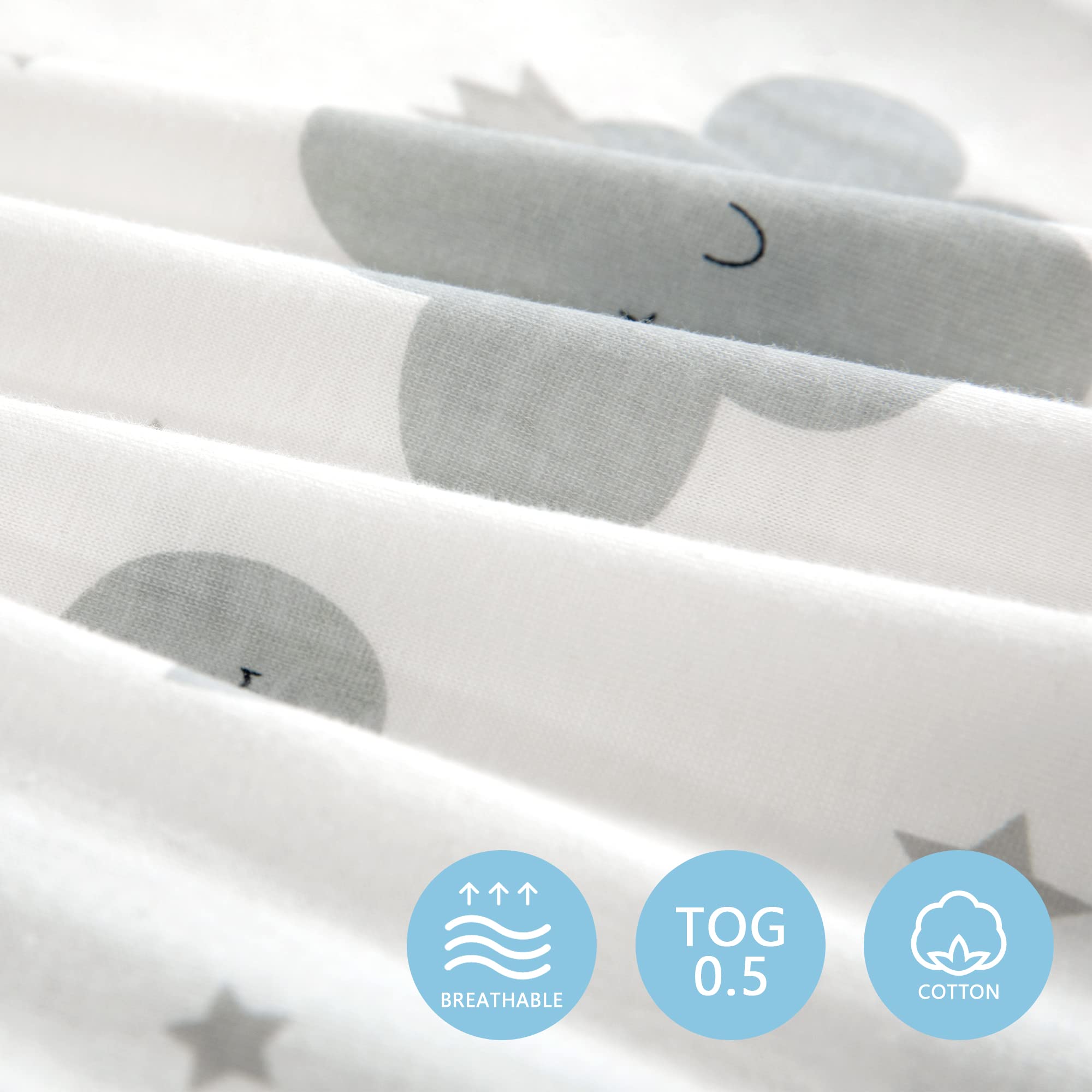 TILLYOU sleep sack with 2-way zipper simplifies diaper changes