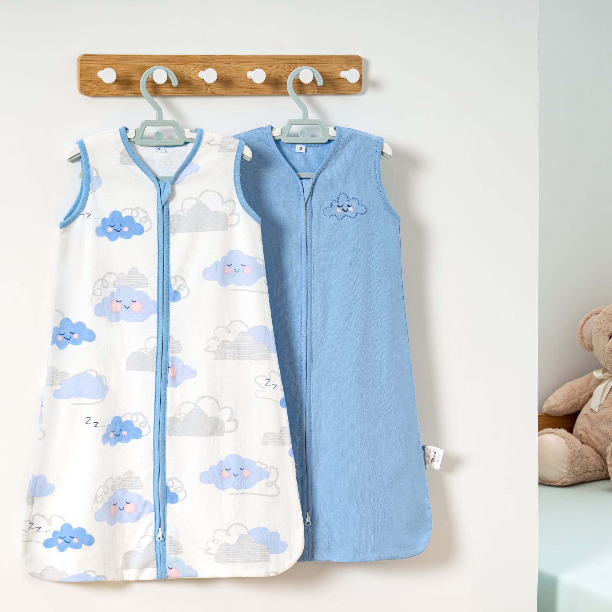 TILLYOU Blue sleep sack color designed for everyday night wear.
