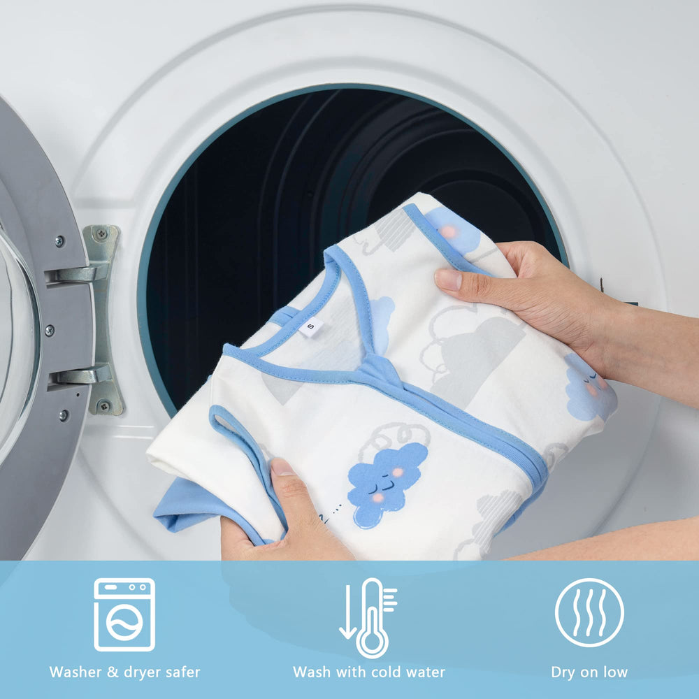 TILLYOU pre-shrunk, washable sleep sack resists pilling and fading.