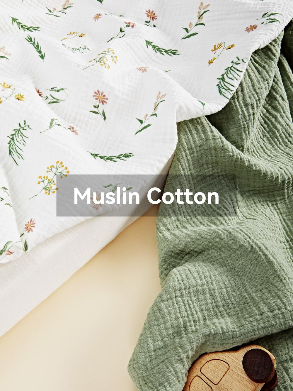 TILLYOU soft cotton muslin fabric provides a lightweight, skin-friendly surface.