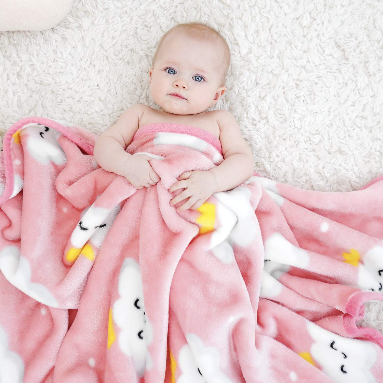 TILLYOU blanket pink cloud breathable warmth for naps