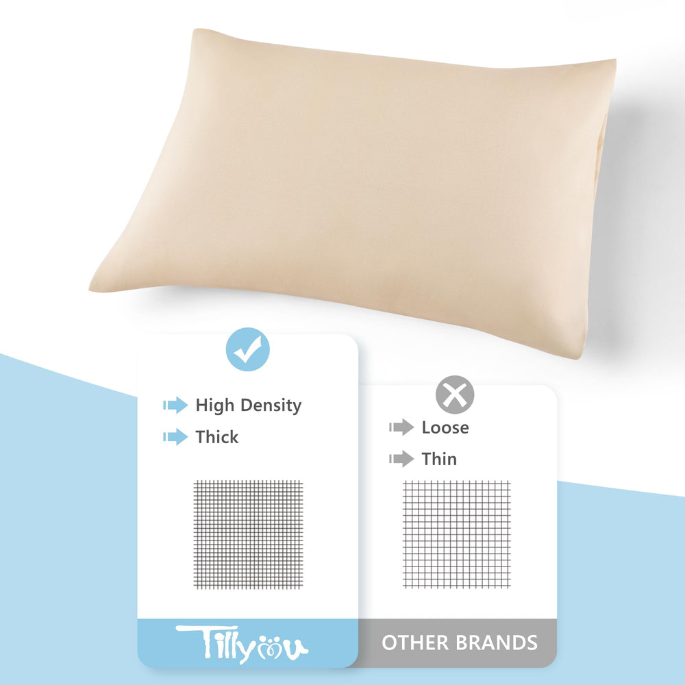 TILLYOU 13x18 fit pillowcase keeps toddler pillows snug and secure