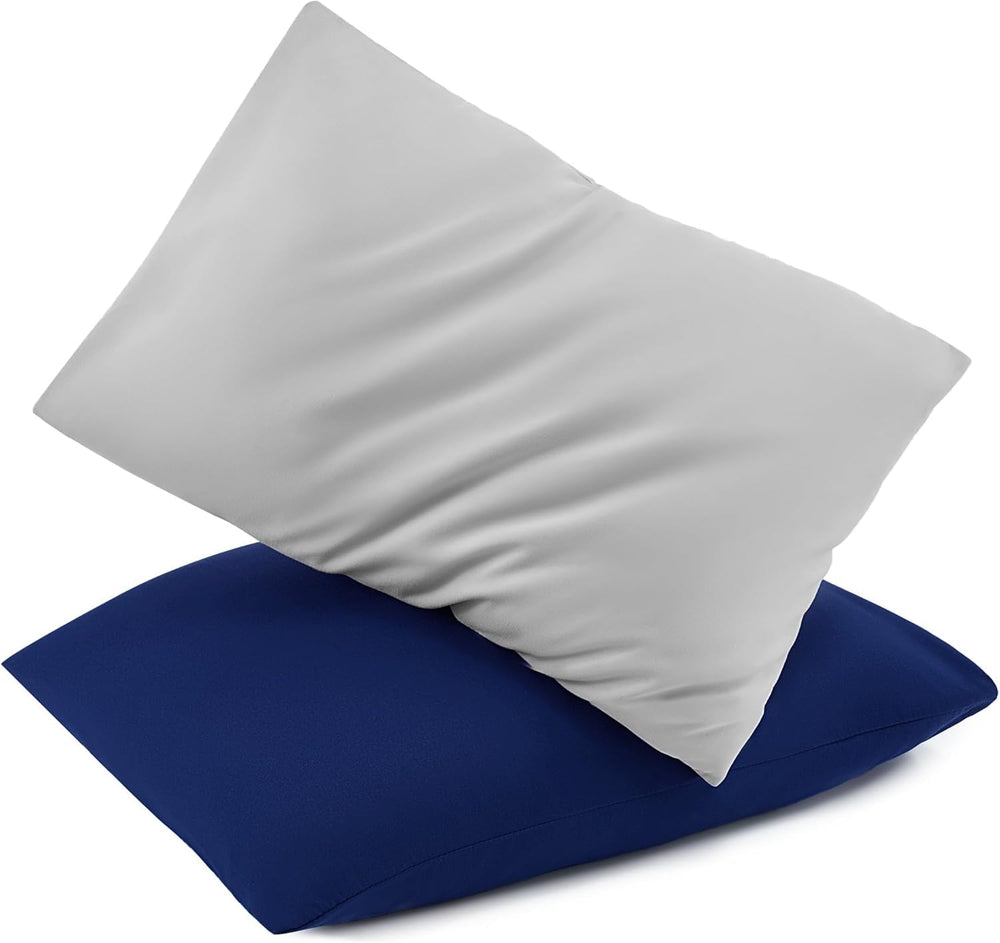 TILLYOU toddler pillowcase gray texture close-up highlighting softness and comfort.