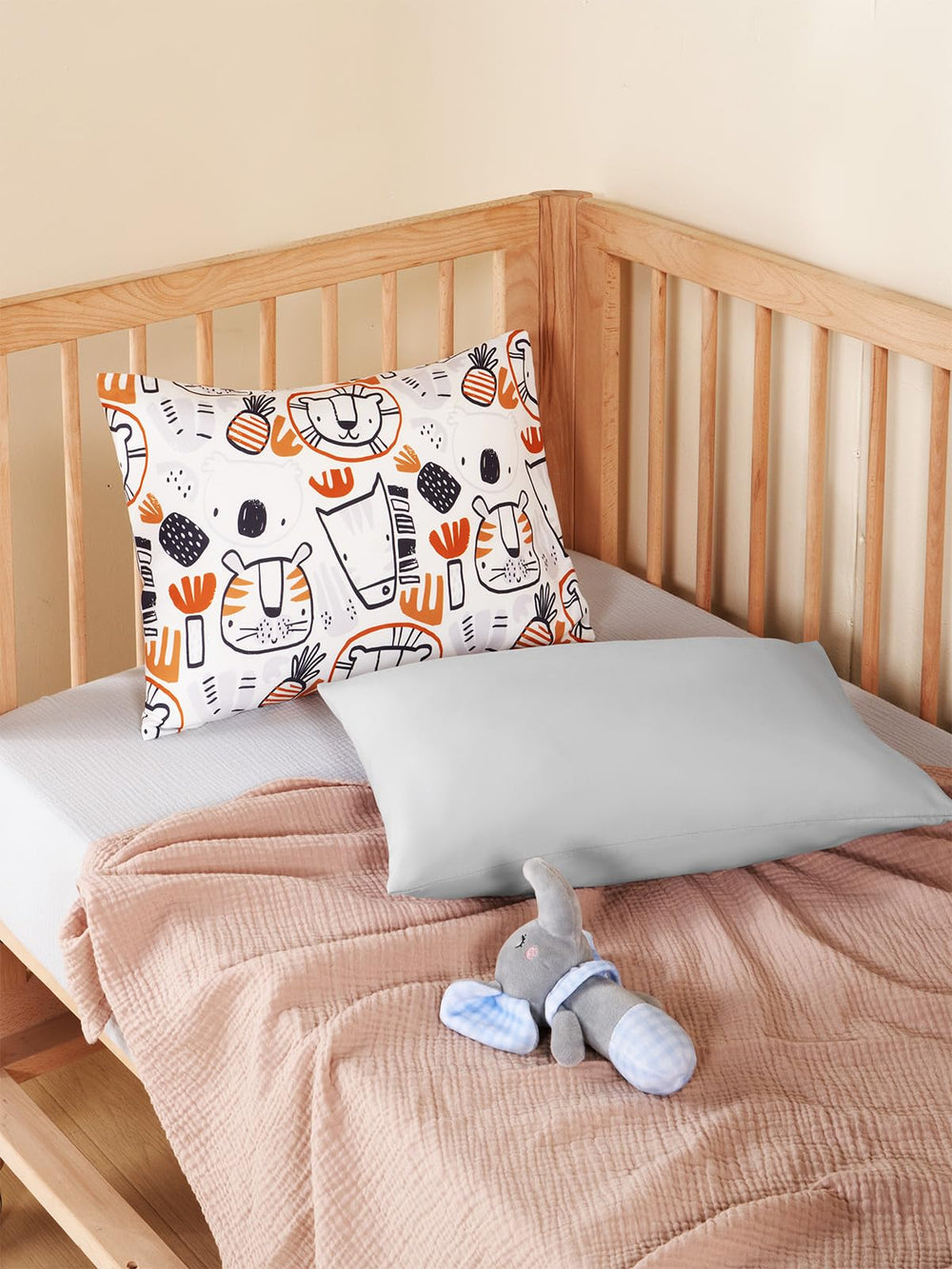TILLYOU multi-color floral pillowcase options, versatile nursery styling.