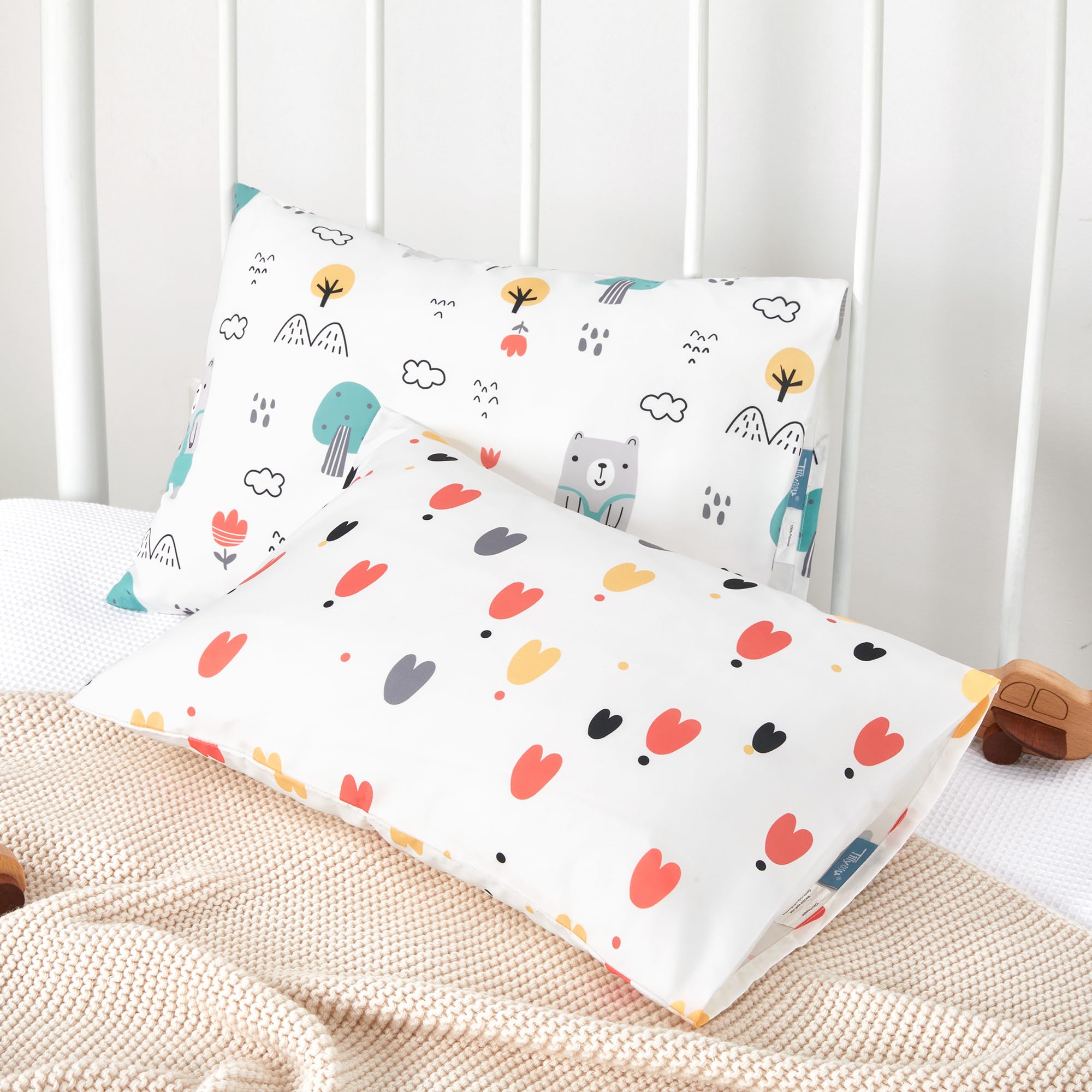 TILLYOU toddler pillowcase color-patterns offers child-friendly styles to match any bedroom.