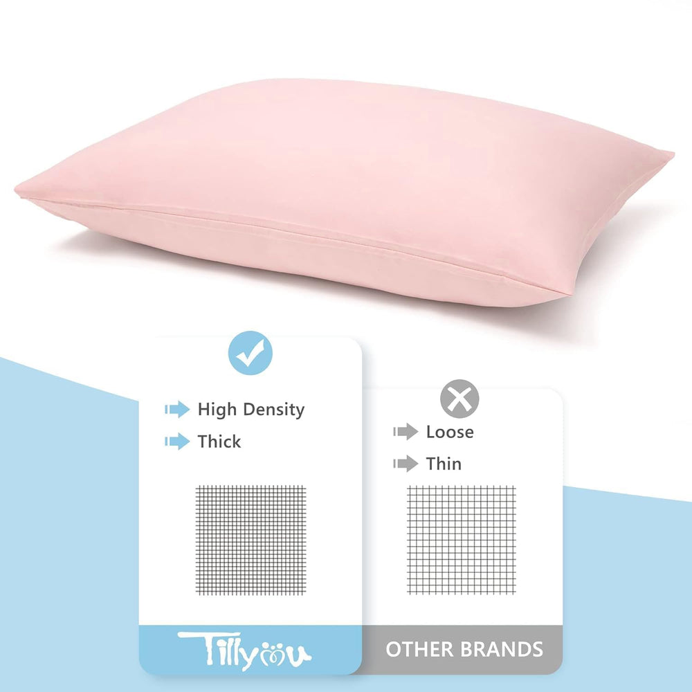 TILLYOU gray and pink pattern pillowcase variety for kids