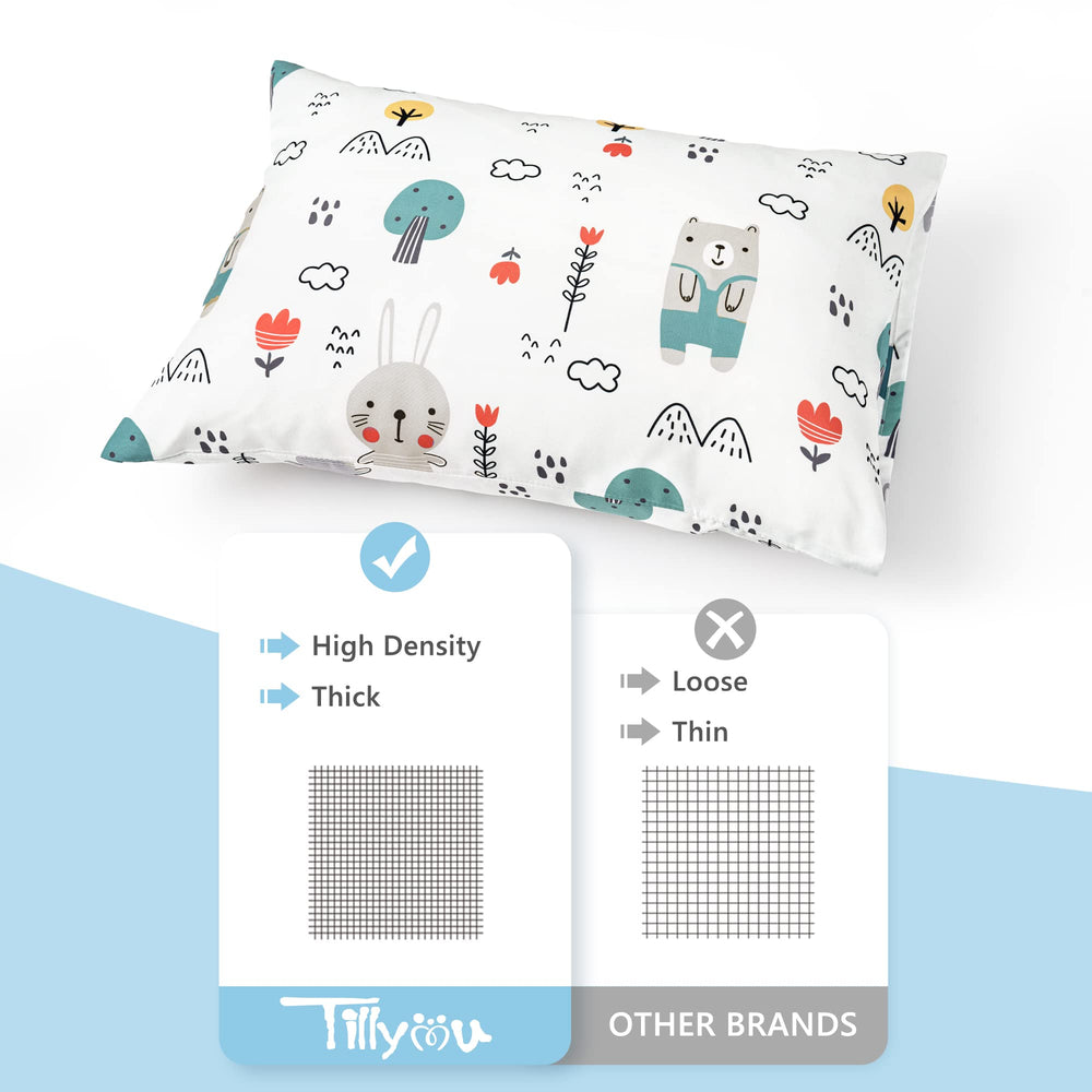 TILLYOU toddler pillowcase with durable stitching enhances longevity through busy toddler use.