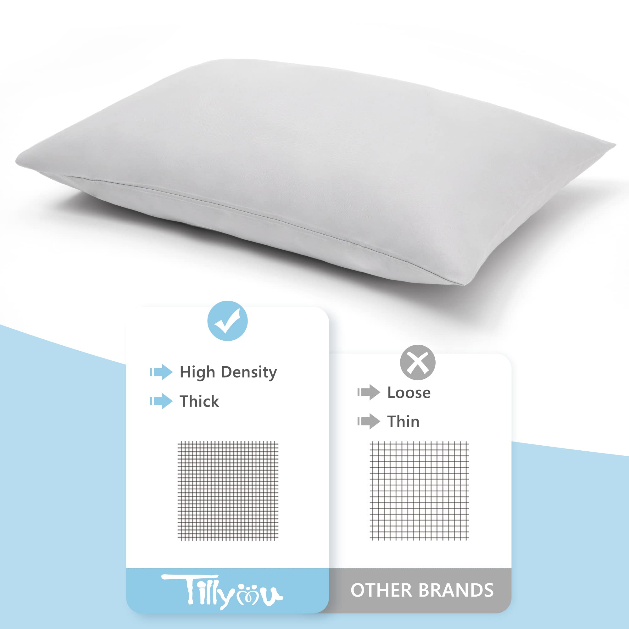 TILLYOU 13x18 pillowcase fits standard toddler pillows