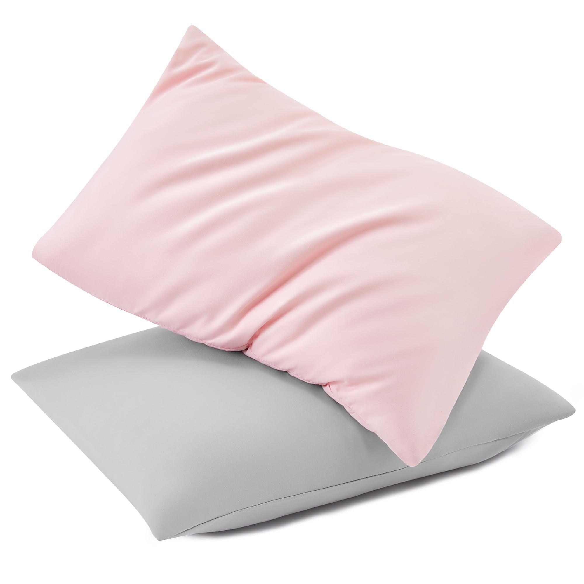 TILLYOU gray and pink toddler pillowcase with envelope closure for easy pillow changes