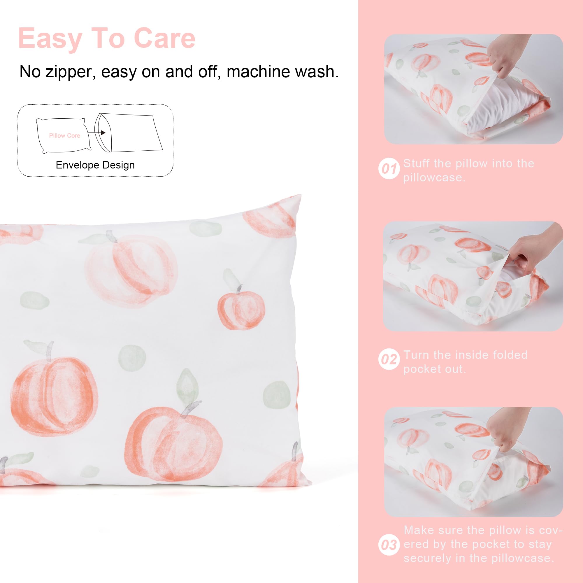 TILLYOU light-green toddler pillowcase brightens kid's bed