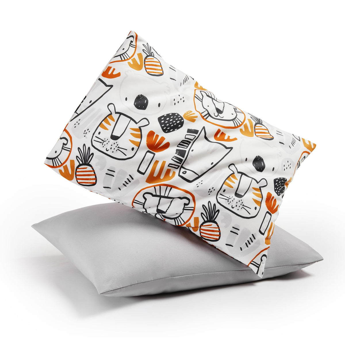 TILLYOU lion print toddler pillowcase, 13x18 travel size in a 2-pack for cozy naps.