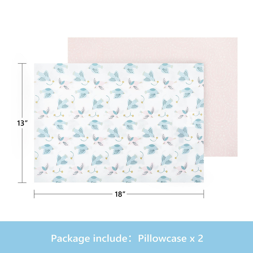 TILLYOU toddler pillowcase featuring peace dove design for soothing bedtime visuals