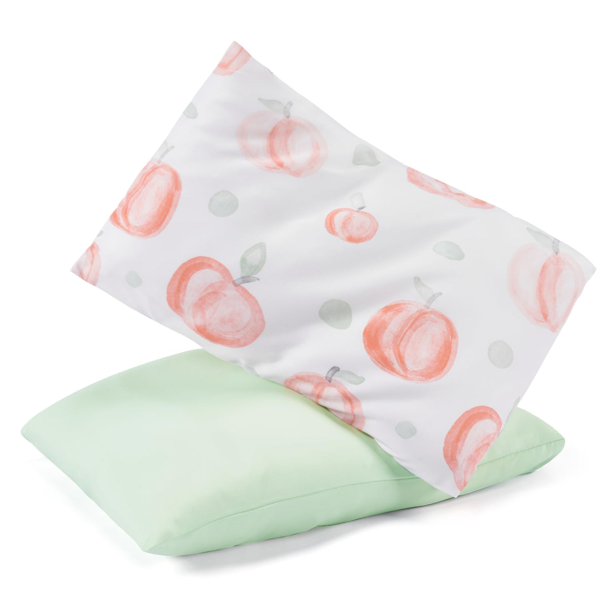 TILLYOU toddler pillowcase in peach dot texture for soft nights