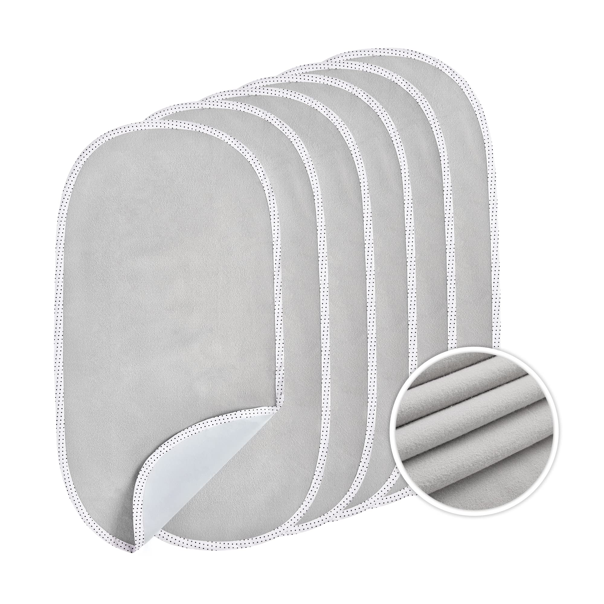 TILLYOU gray waterproof changing pad liner with soft cotton flannel surface