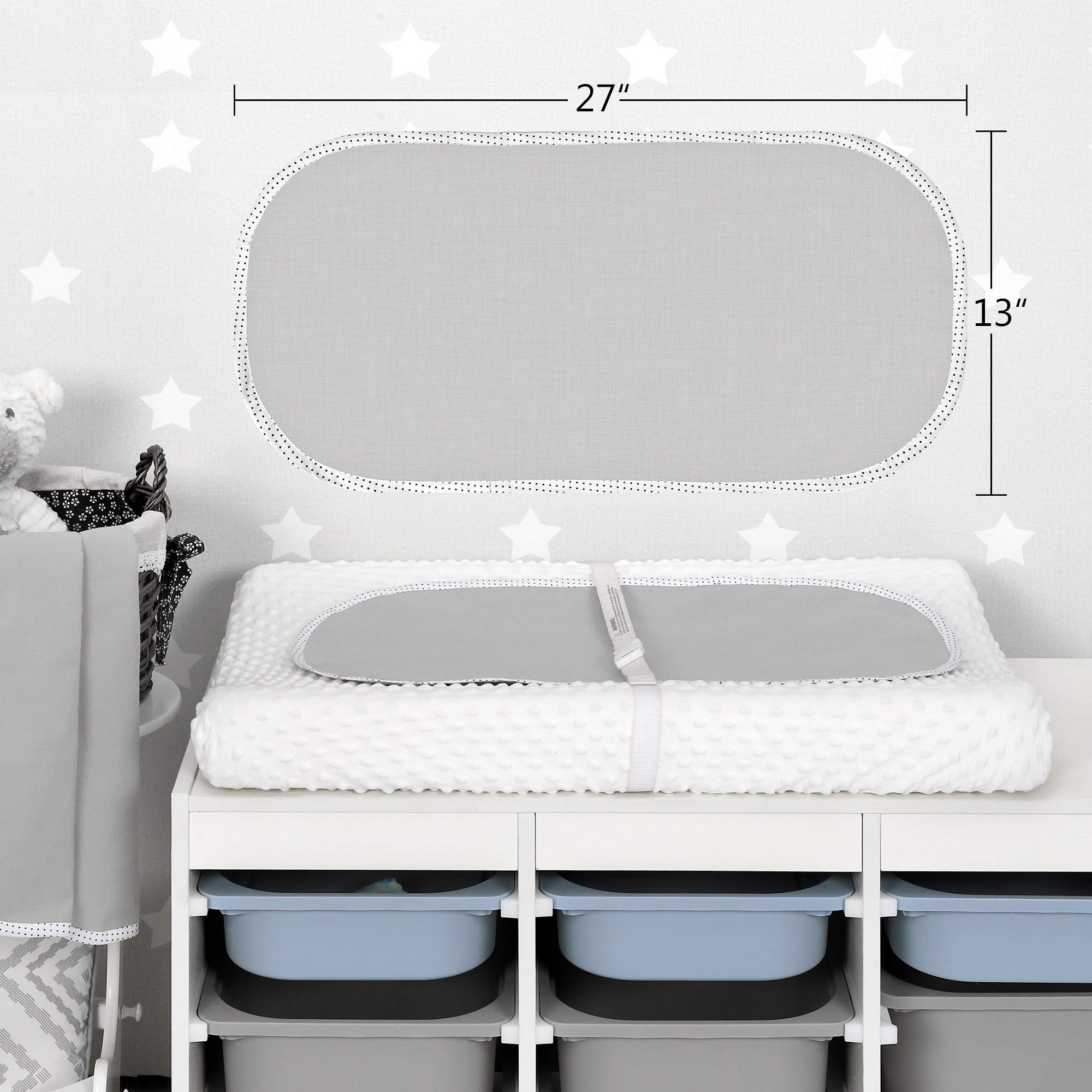 Six reusable liners in a practical gray color