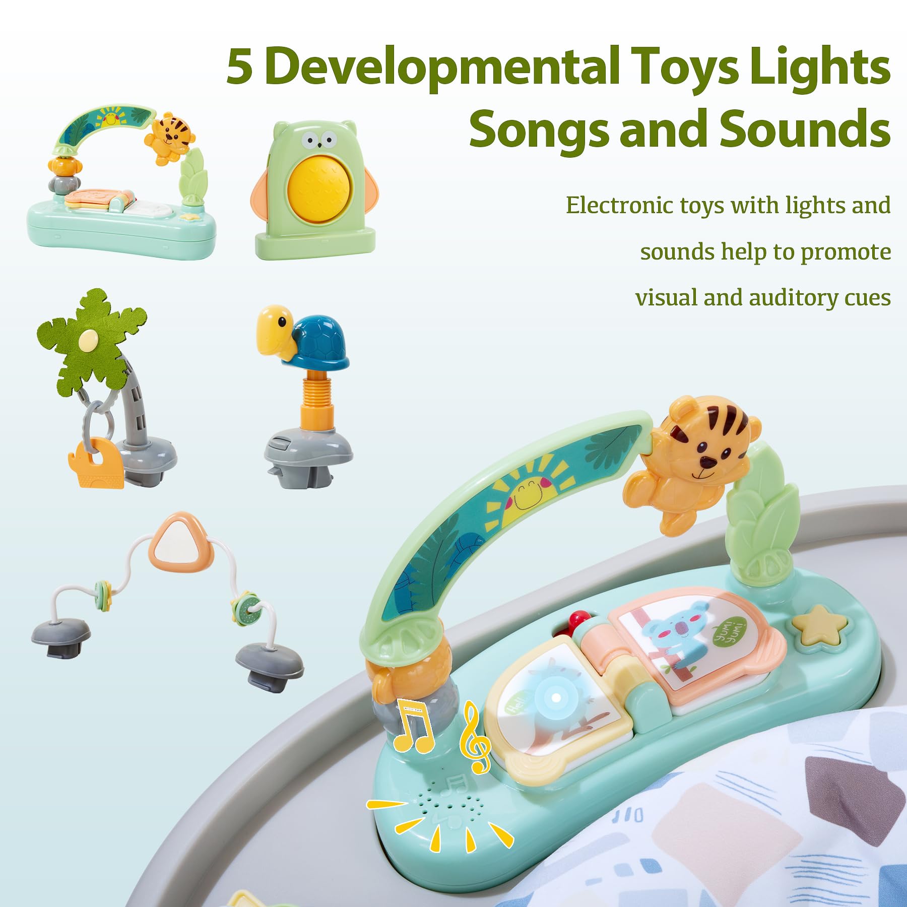 Time Followers 6-in-1 Baby Activity Center block plate removable for open-ended play.