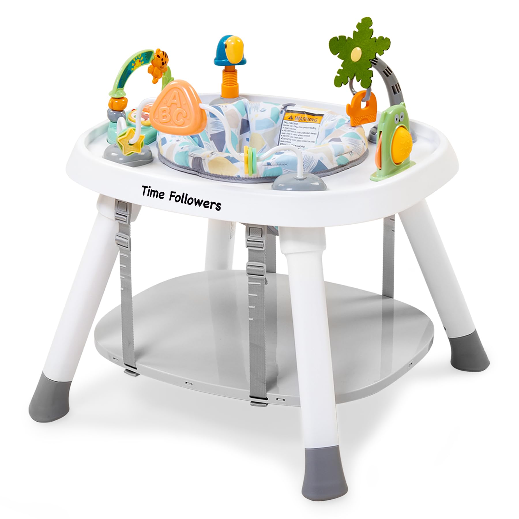 Time Followers 6-in-1 activity center front view showing versatile play and growth potential