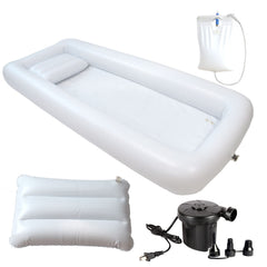 Timisea inflatable bathtub in bedside bathing setup for elderly comfort