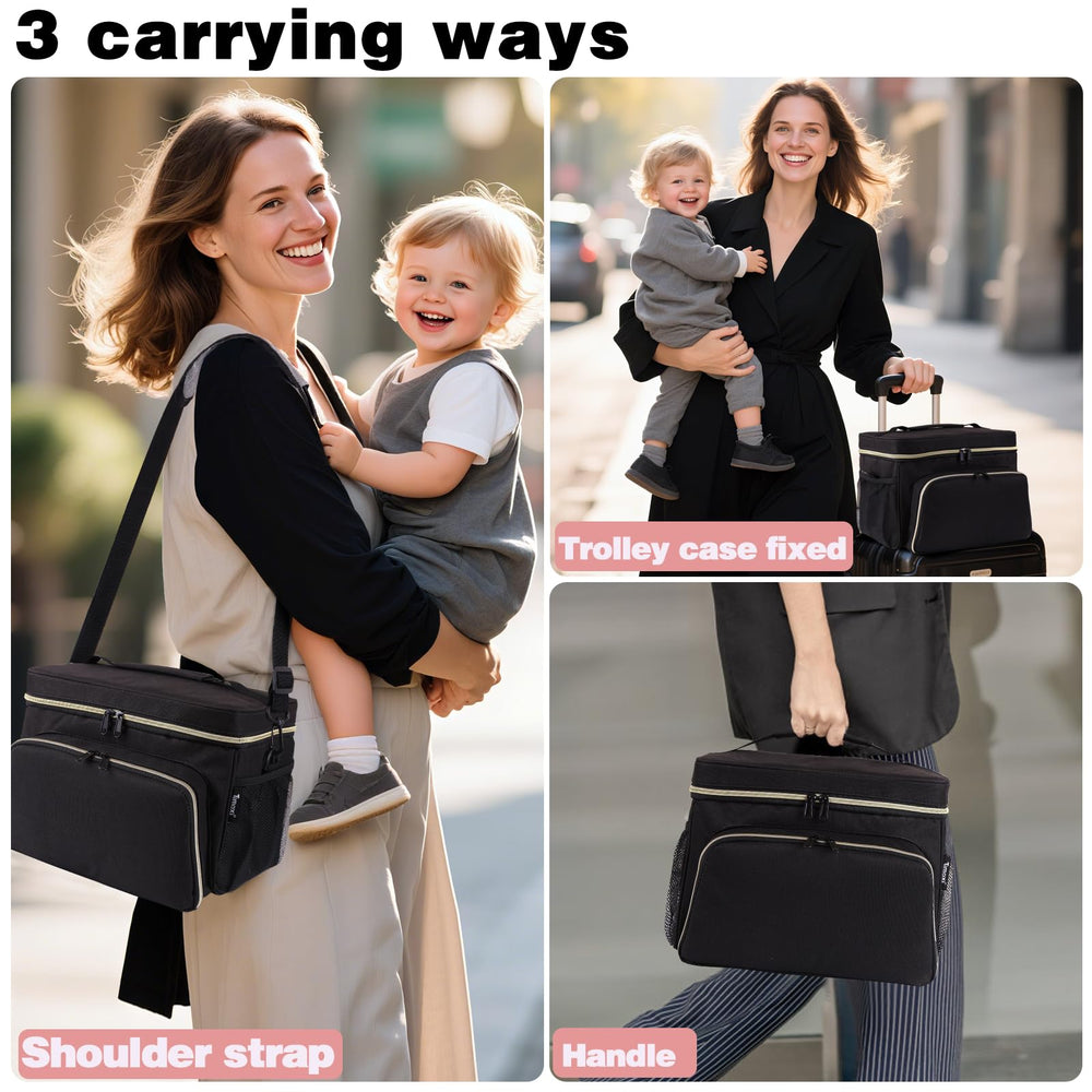 Timoxi bag front pocket stores accessories for easy pumping setup