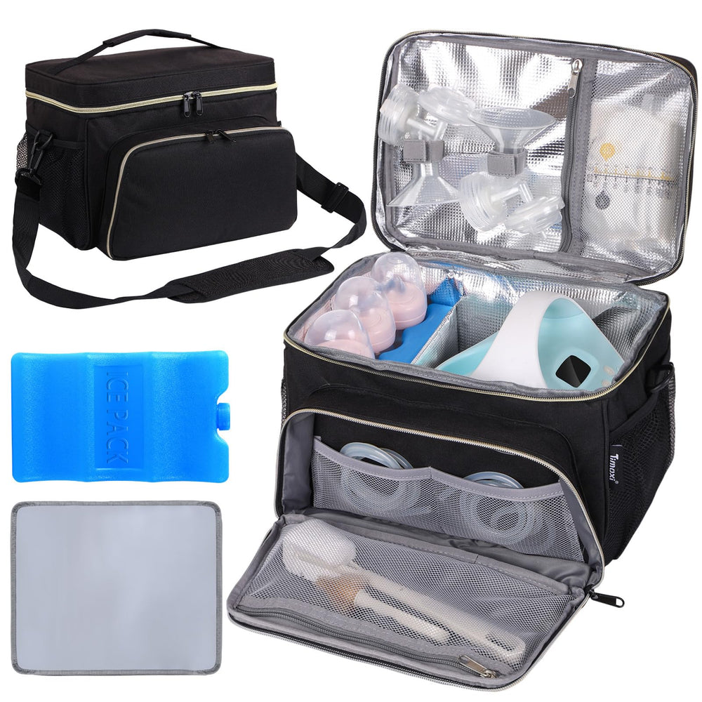 Timoxi breast pump bag compatible with Spectra S1/S2, neatly organized interior