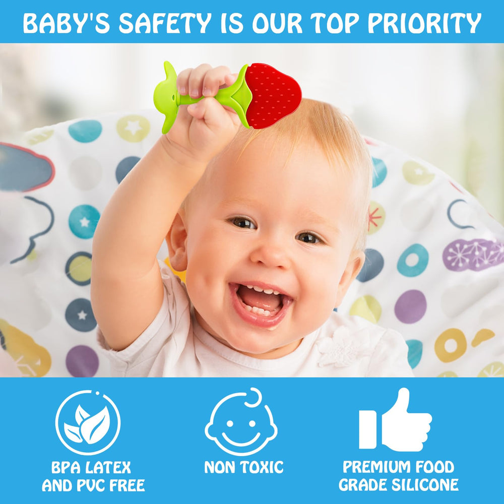 Tinabless teething keys with textured surfaces for gum massage.