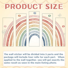 Tinideya rainbow wall decal adhesive-back ensures damage-free decorating.
