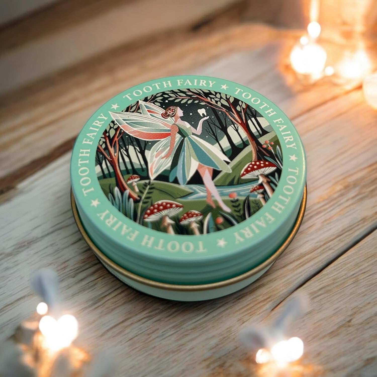 TINIT Tooth Fairy Tin with screw-thread closure for secure keepsakes