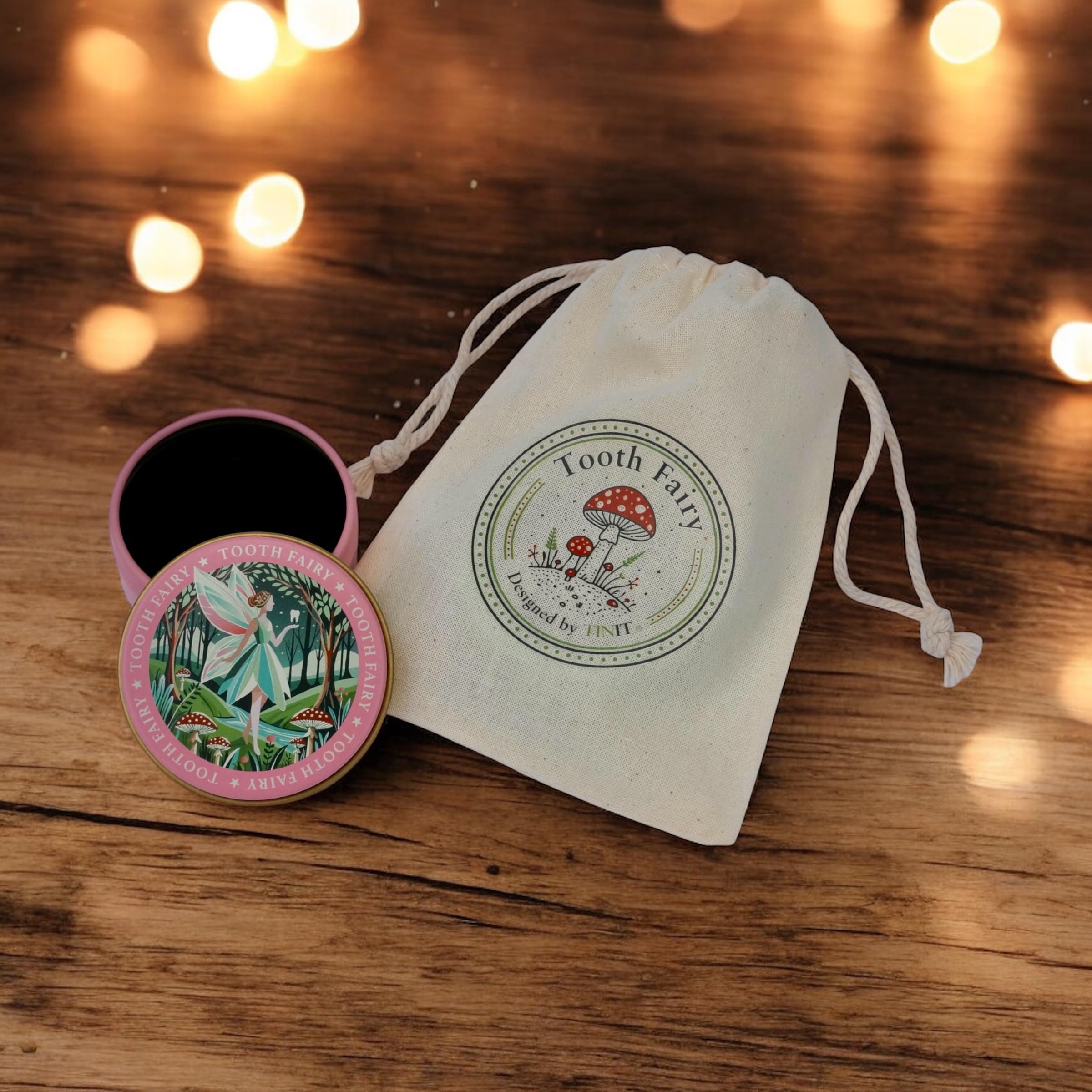 TINIT tin with screw-thread closure keeps treasures secure until the fairy visit.