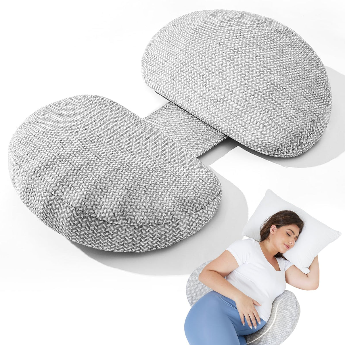 Tinkerz memory-foam-core pillow provides durable back and belly support.