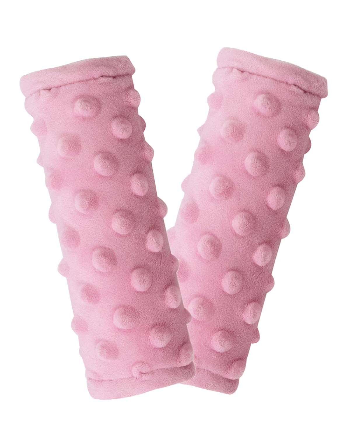 TinlyFinly car seat belt covers in pink dots provide gentle cushioning for everyday rides.
