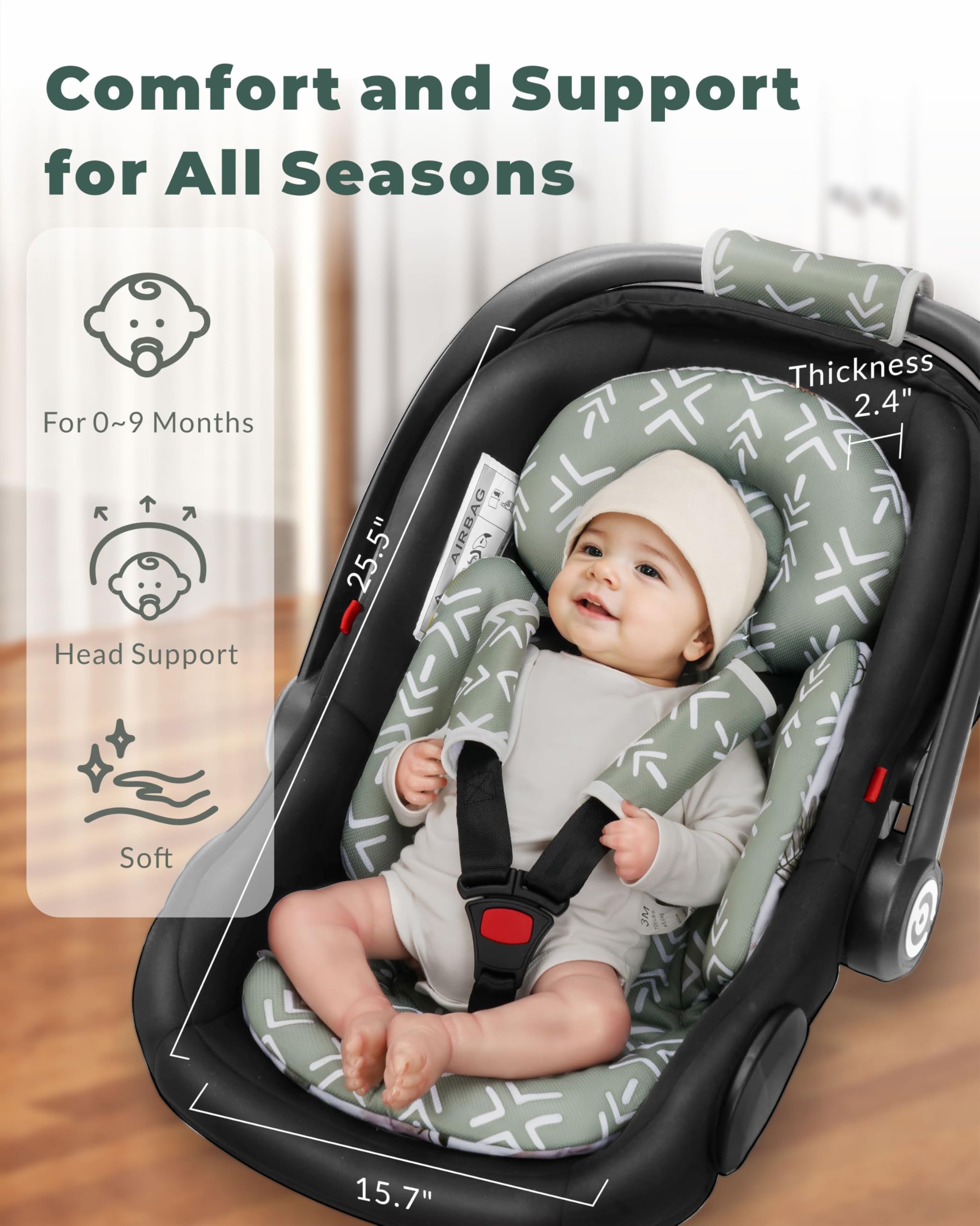 TinlyFinly cool mesh reverse side keeps baby comfortable in warm weather