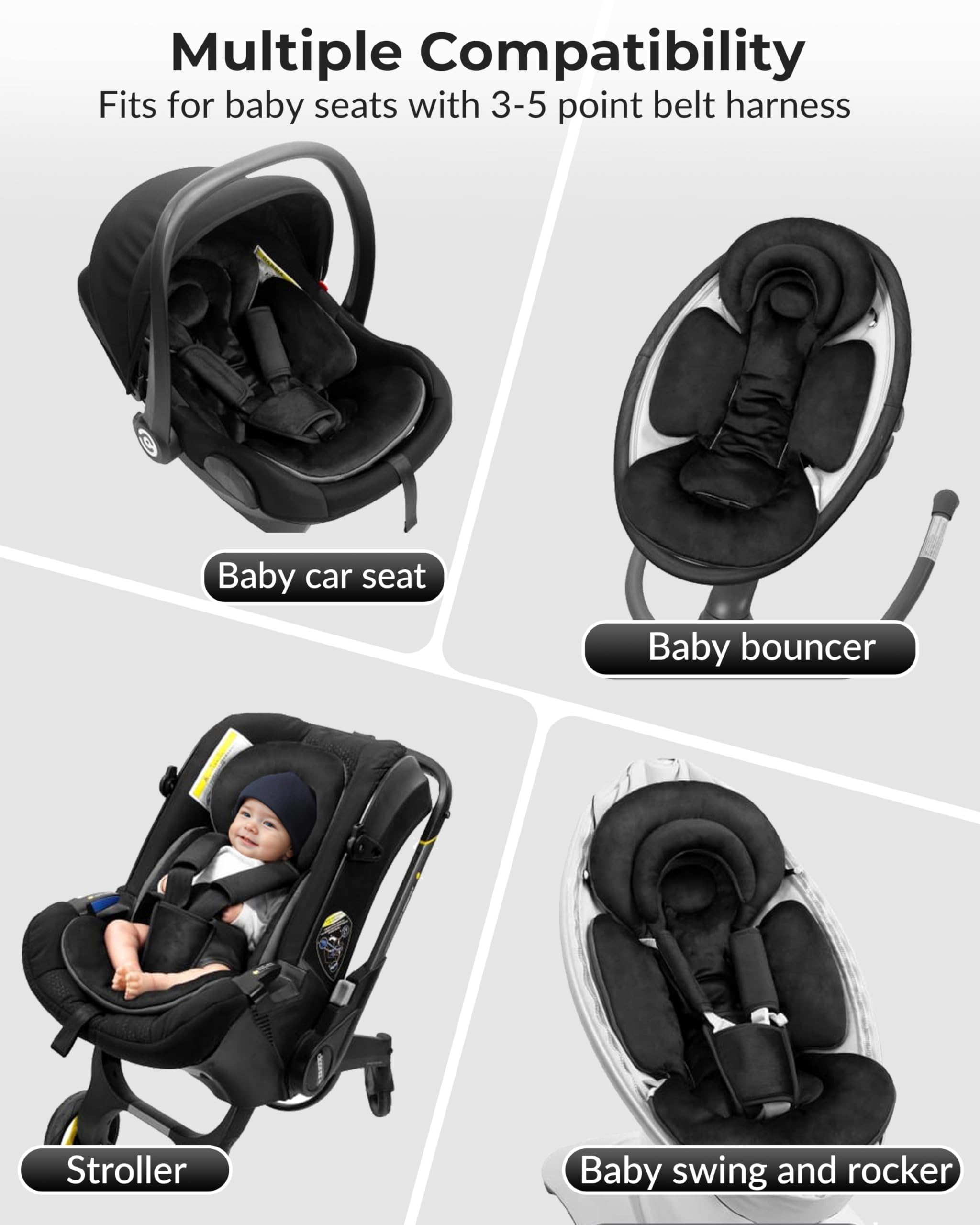 TinlyFinly baby head support stabilizes tiny head during rides