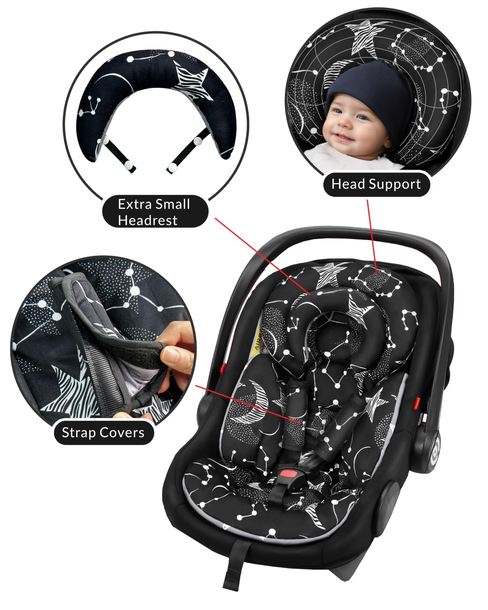 TinlyFinly brand patent-pending design adds secure head and body support.