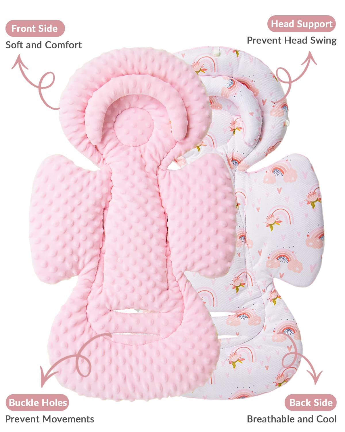 TinlyFinly infant insert in use inside a car seat or stroller