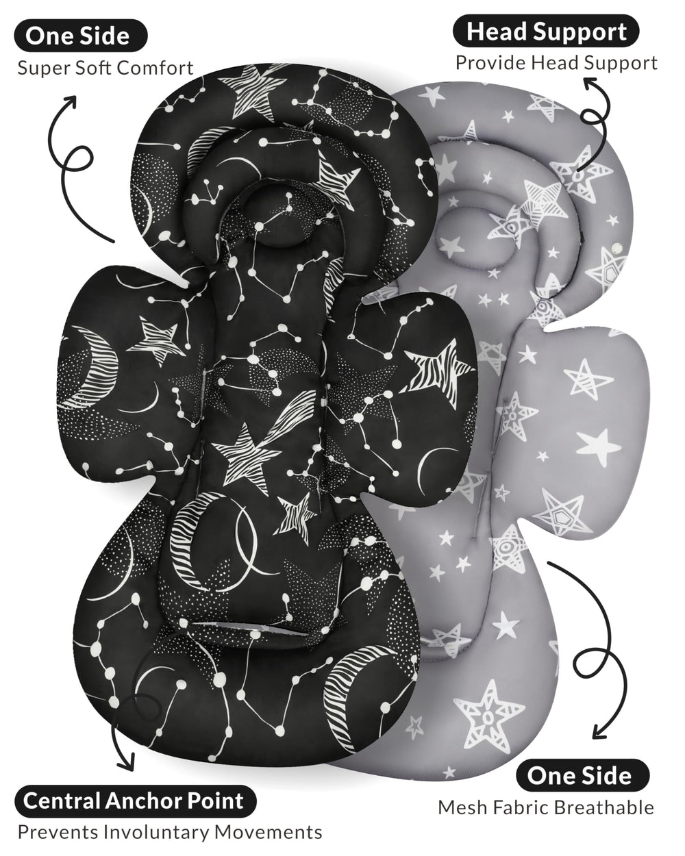 TinlyFinly measures 25.8 by 15.6 inches to fit many car seats.