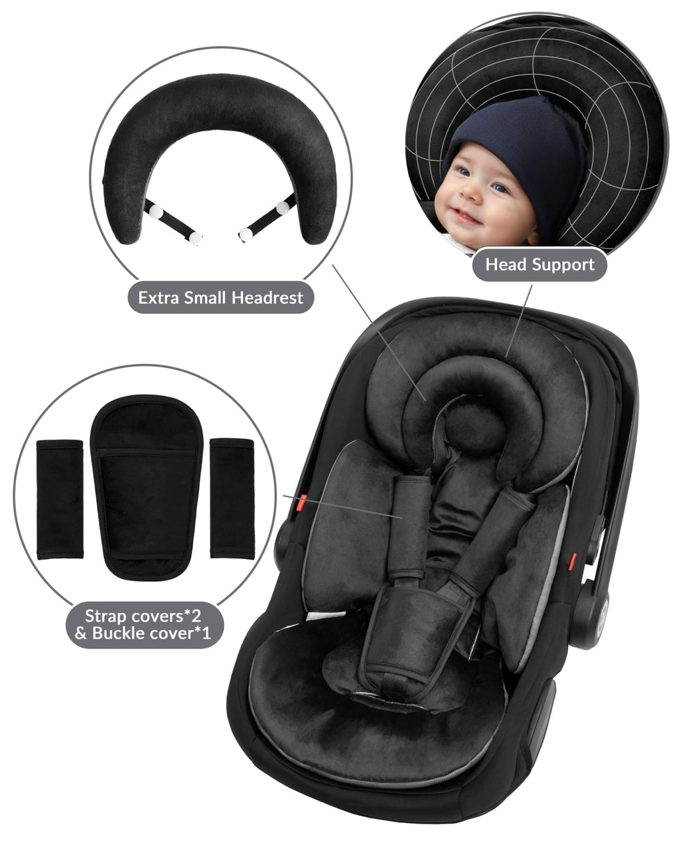 TinlyFinly universal compatibility fits most 3- to 5-point harness seats