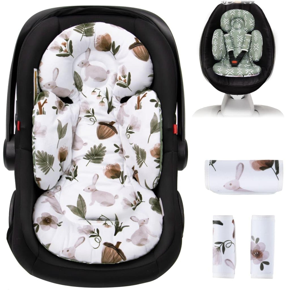 TinlyFinly newborn insert with reversible rabbit pattern for cozy head support