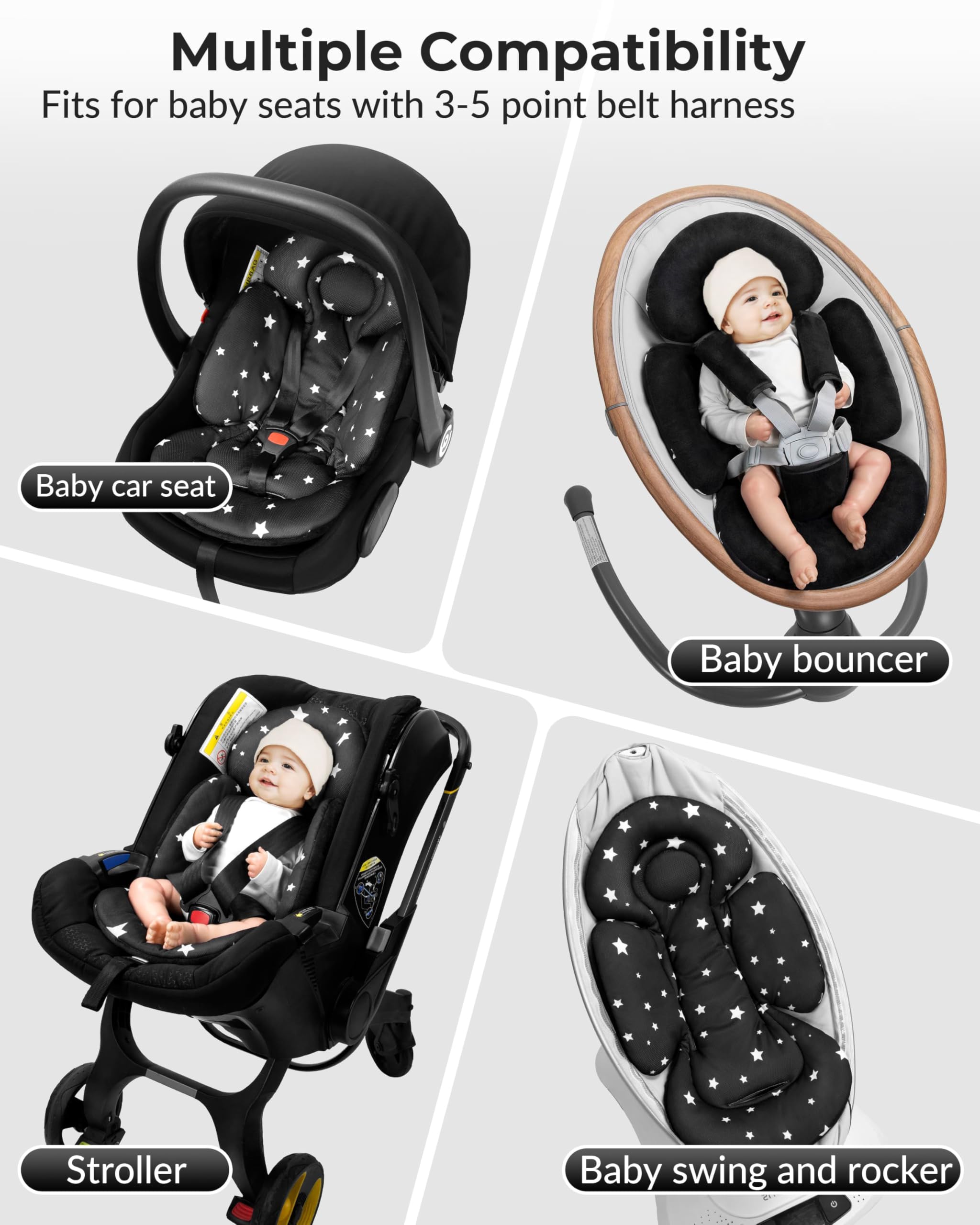 TinlyFinly strap covers secure fit and reduce irritation on shoulders