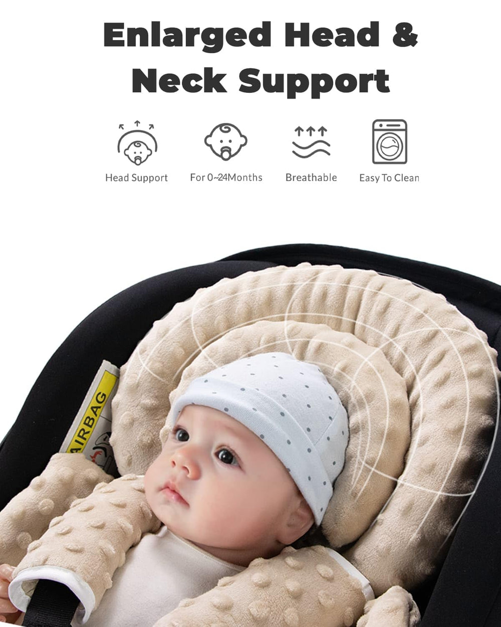TinlyFinly strap covers protect harness straps for a clean, comfortable fit.