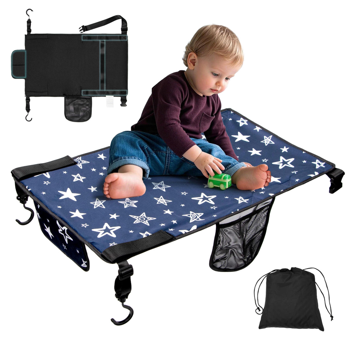 TinlyFinly toddler airplane bed assembly demonstrates quick travel setup and extra space.