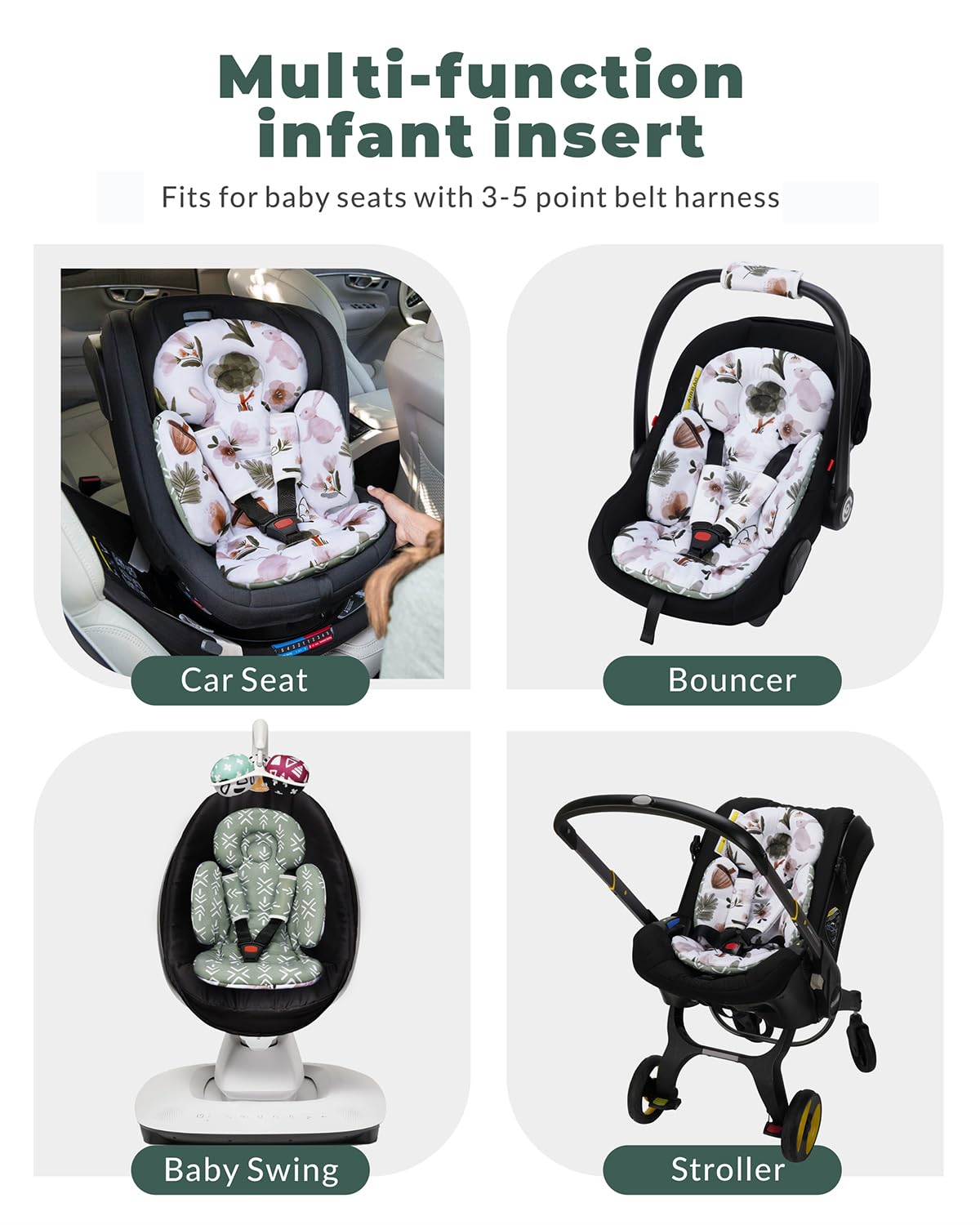 TinlyFinly universal compatibility fits most infant seats and strollers