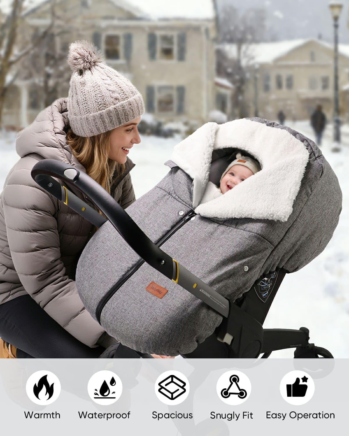 TinlyFinly elastic edge wrap provides snug fit on most car seats